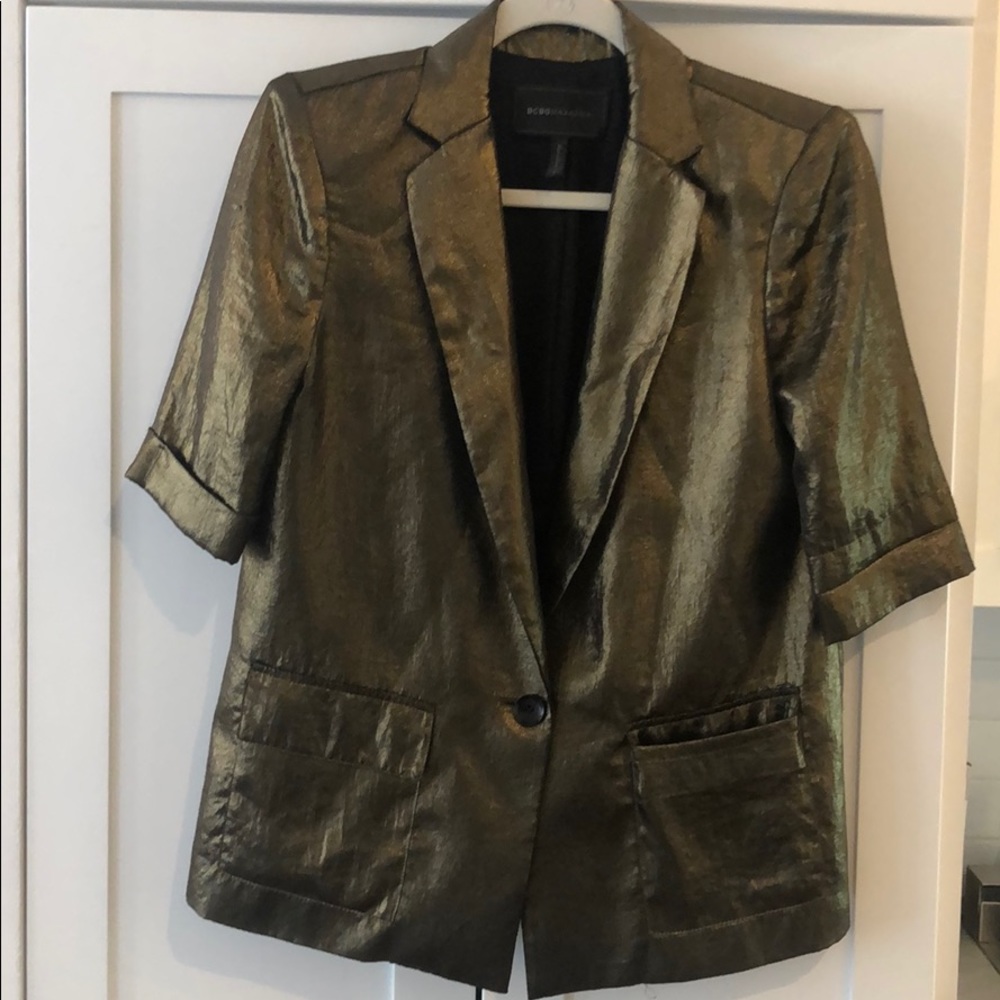 Bcbgmaxazria gold “Foley” Blazer